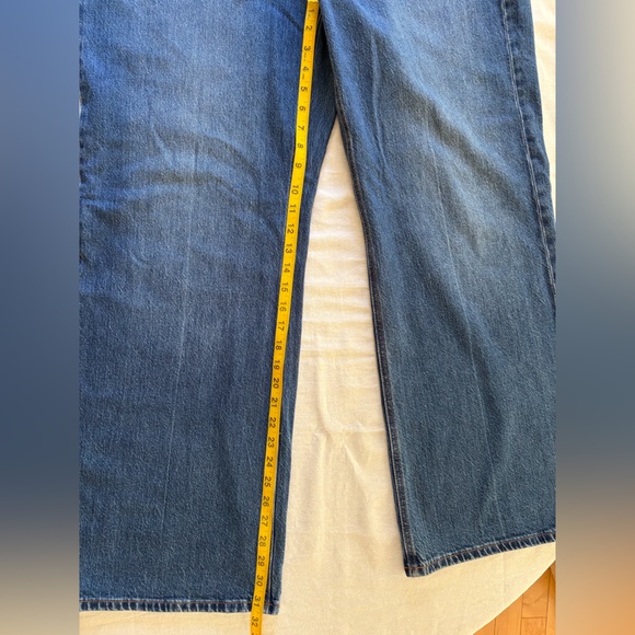 EUC, Loft The Wide Leg Jean, Dark Denim, High Rise, Full Length, SZ 14, 31.5” IS - Picture 12 of 13